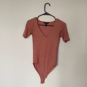Blush Forever 21 V-neck XS bodysuit